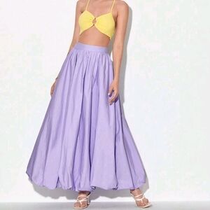 Light Purple Lantern Hem Maxi Skirt